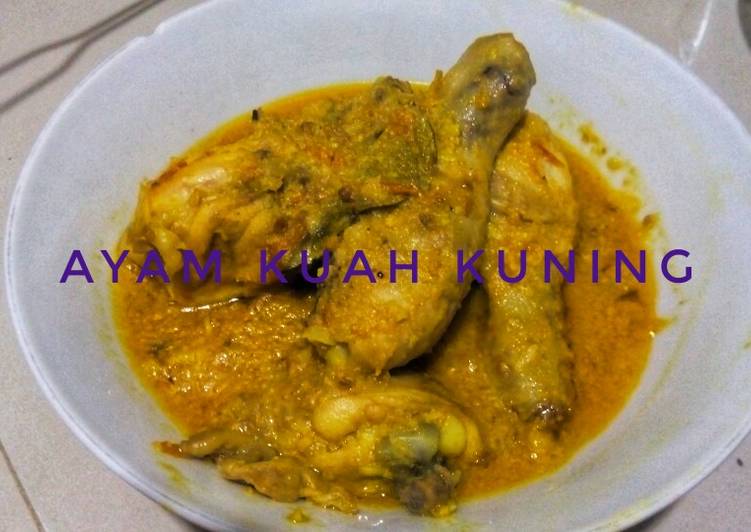 Cara memasak Ayam Kuah Kunyit gurih