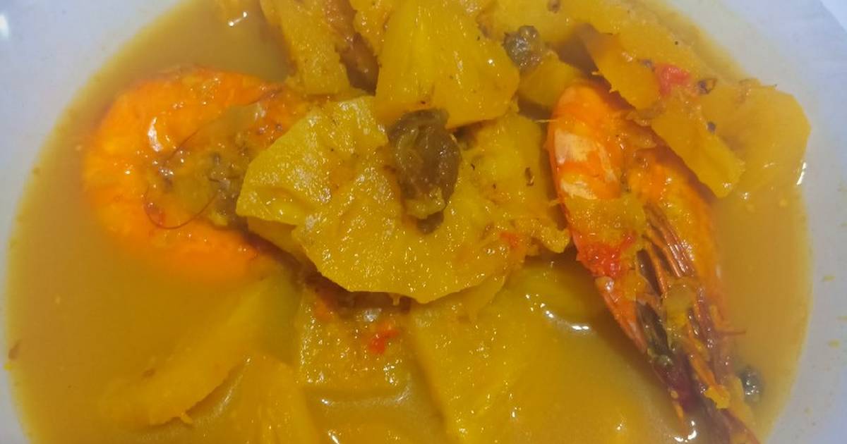 Cara memasak Udang lempah kuning asam binjai mantap