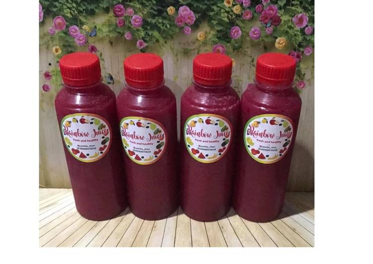 Cara membuat Diet Juice Pear Soursop Passion Fruit Beetroot mantap